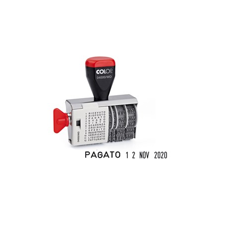 Timbro 04000/WD datario + Polinomio - 12 diciture 4 mm - Colop®