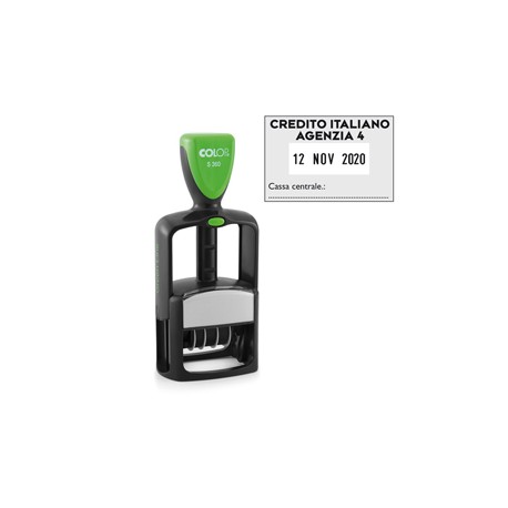 Timbro Datario Office S 360 - autoinchiostrante - personalizzabile - 3 x 4,5 cm - Colop®