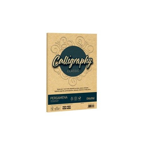 Carta Calligraphy pergamena - A4 - 190 gr - oro 03 - Favini - conf. 50 fogli