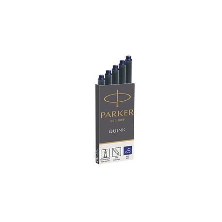 Cartucce standard inchiostro Quink - lunghezza 75 mm - blu - Parker - scatola 5 pezzi