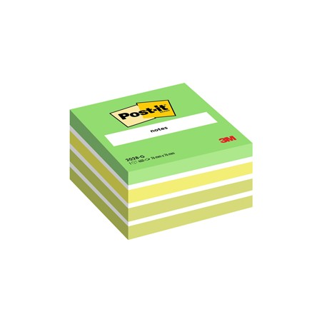 Blocco foglietti Cubo - 2028-G - 76 x 76 mm - 72 gr - colori assortiti - 450 fogli - Post it®