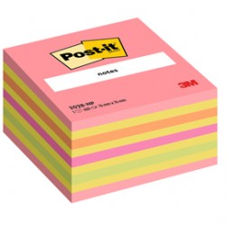 Blocco foglietti Cubo - 2028-NP - 76 x 76 mm - 72 gr - colori assortiti - 450 fogli - Post it®