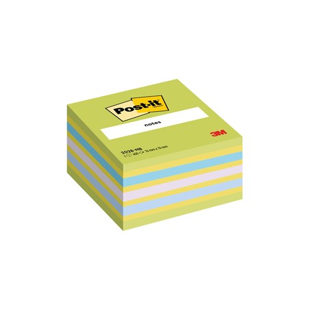 Blocco foglietti Cubo - 2028-NB - 76 x 76 mm - 72 gr - colori assortiti - 450 fogli - Post it®