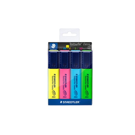 Evidenziatore Textsurfer Classic  - punta a scalpello - tratto da 1,0-5,0mm - astuccio 4 colori - Staedtler