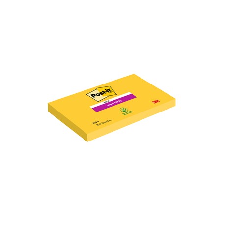 Blocco foglietti Post it® Super Sticky - 655-S - 76 x 127 mm - giallo oro - 90 fogli - Post it®