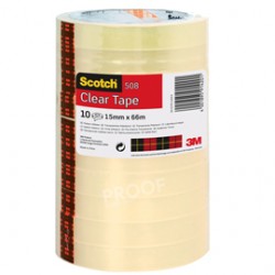 Nastro adesivo 508 - 15 mm x 66 m - PP - trasparente - Scotch - torre 10 rotoli