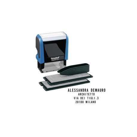 Timbro Printy Typo 4.0 autocomponibile - 58 x 22 mm - 5 righe - Trodat