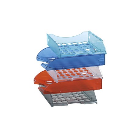 Vaschetta portacorrispondenza forata E040 - 26 x 34,5 x 6,5 cm - neutro trasparente - Fellowes