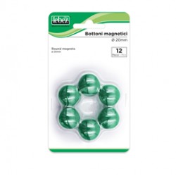 Bottoni magnetici - diametro 2 cm - verde - Lebez - blister 12 pezzi