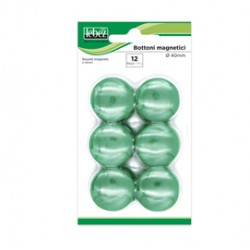 Bottoni magnetici - diametro 4 cm - verde - Lebez - blister 12 pezzi