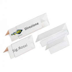 Portanome da tavolo Prisma - 30 x 5 cm - PVC trasparente - Sei Rota - conf. 5 pezzi