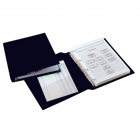 Raccoglitore Sanremo 2000 - 50 x 70 cm - 4 anelli a R 30 mm - dorso 3 cm - nero - Sei Rota