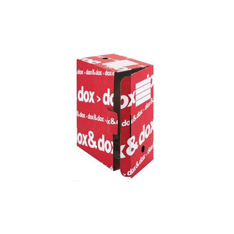 Scatola archivio Dox&Dox - 17x35x25 cm - bianco e rosso - Esselte Dox