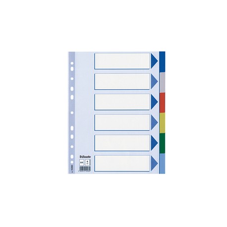 Separatore - 6 tasti colorati - PPL - A4 - multicolore - Esselte