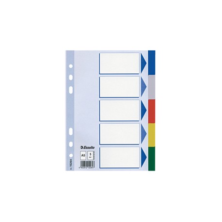 Separatore - 5 tasti colorati - PP - A5 - multicolore - Esselte