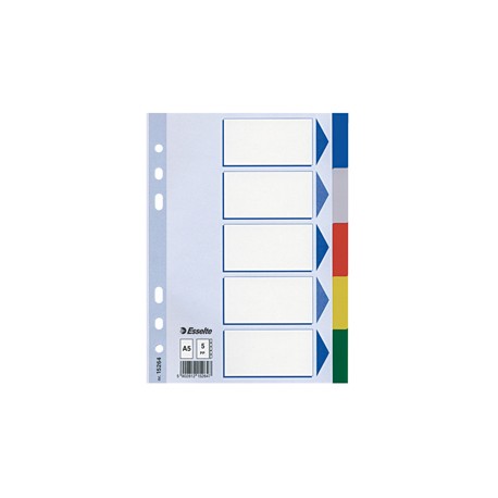 Separatore - 5 tasti colorati - PPL - A5 - multicolore - Esselte