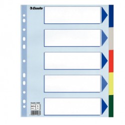 Separatore - 5 tasti colorati - PP - A4 maxi - 24,5x29,7 cm - multicolore - Esselte