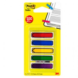 Segnapagina Post it® Index Mini Freccia - 684-4ARR1EU - 12 x 43,2 mm - 5 colori classici - Post it® - conf. 100 pezzi