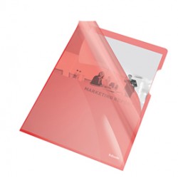 Cartellina a L - A4 - PVC - liscio pesante - rosso cristallo - Esselte - conf. 25 pezzi