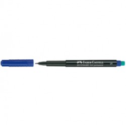 Pennarello Multimark universale permanente con gomma  - punta superfine 0,4mm - blu - Faber Castell