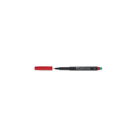 Pennarello Multimark universale permanente con gomma  - punta superfine 0,4mm - rosso - Faber Castell