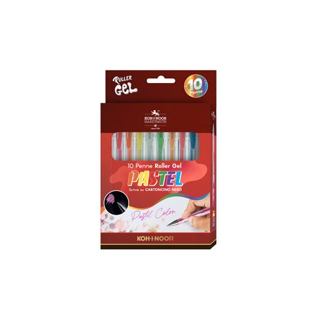 Roller gel colorati - colori pastel - Koh I Noor - astuccio 10 roller