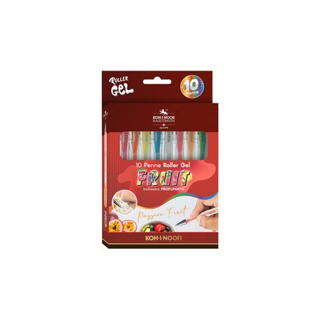 Roller gel colorati - colori fruit - Koh I Noor - astuccio 10 roller