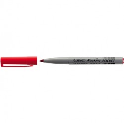 Marcatore permanente Marking Pocket - punta tonda 1,10mm - rosso - Bic - conf. 12 pezzi