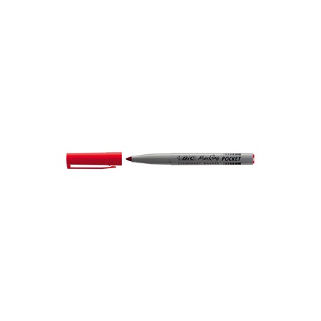 Marcatore permanente Marking Pocket - punta tonda 1,10mm - rosso - Bic - conf. 12 pezzi