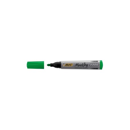 Marcatore permanente Marking 2000 - punta tonda 1,70mm - verde - Bic - conf. 12 pezzi