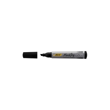 Marcatore permanente Marking 2300 - punta scalpello 3,70-5,50mm - nero - Bic - conf. 12 pezzi