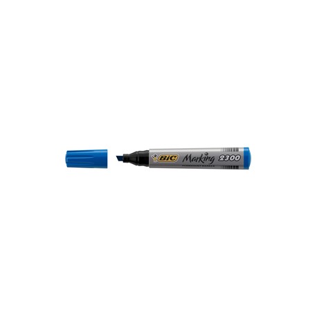 Marcatore permanente Marking 2300 - punta scalpello 3,70-5,50mm - blu - Bic - conf. 12 pezzi