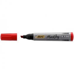 Marcatore permanente Marking 2300 - punta scalpello 3,70-5,50mm - rosso - Bic - conf. 12 pezzi