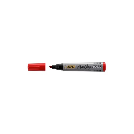 Marcatore permanente Marking 2300 - punta scalpello 3,70-5,50mm - rosso - Bic - conf. 12 pezzi