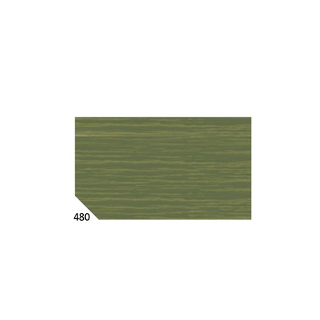 Carta crespa - 50 x 250 cm - 48 gr/m2 - verde oliva 480 - Rex Sadoch - conf.10 rotoli