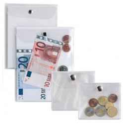 Busta con bottone Press 3E - PVC - 11,2 x 20,5 cm - trasparente - Sei Rota