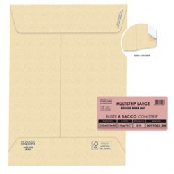 Busta a sacco Multi Strip Large - soffietti laterali - strip adesivo - 25 x 35,3 x 4 cm - 120 gr - carta riciclata FSC® 