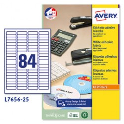 Etichette adesive L7656 bianche 25fg A4 46x11,1mm (80et/fg) inkjet/laser Avery