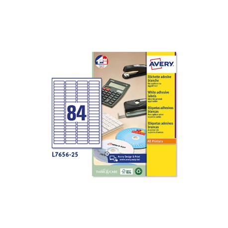 Etichette adesive L7656 - in carta - angoli arrotondati - laser- permanenti - 46 x 11,1 mm - 84 et/fg - 25 fogli - bianc