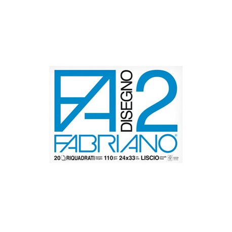 Album F2 - 24 x 33 cm - 20 fogli - 110 gr - liscio squadrato - 4 angoli - Fabriano