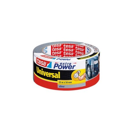 Nastro adesivo Extra Power Universal - 50 mm x 25 m - tela plastificata - grigio - Tesa