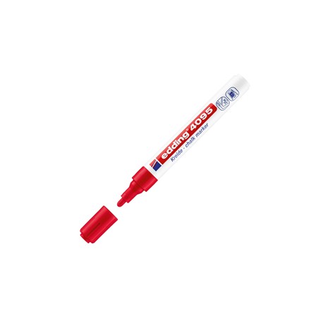 Marcatore a gesso liquido 4095 - punta tonda - da 2 a 3mm - rosso - Edding