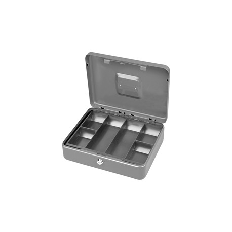 Cassetta portavalori Secur - 25 x 18 x 9 cm - grigio chiaro - Metalplus
