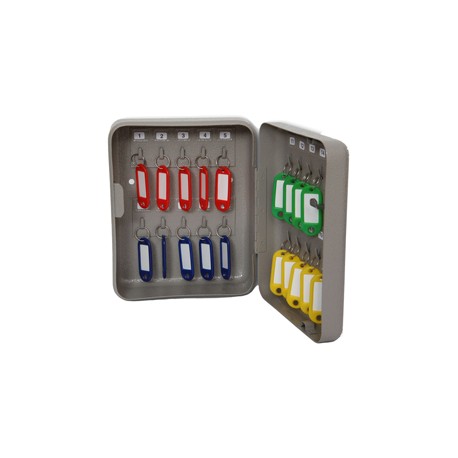 Cassetta portachiavi da muro - 20 x 16 x 7 cm - 20 posti - grigio antracite - Metalplus