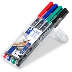 Pennarello Lumocolor Permanent 317 - punta 1,0mm - colori assortiti  - Staedtler - astuccio 4 colori