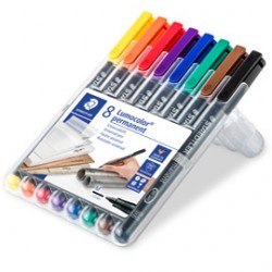 Pennarello Lumocolor Permanent 317 - punta 1,0mm - colori assortiti  - Staedtler - astuccio 8 colori