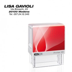 Timbro Printer 20 - 14 x 38 mm - 4 righe - autoinchiostrante - nero - Colop