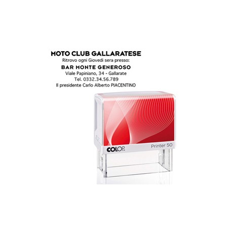 Timbro Printer 50 - 30 x 69 mm - 7 righe - autoinchiostrante - nero - Colop