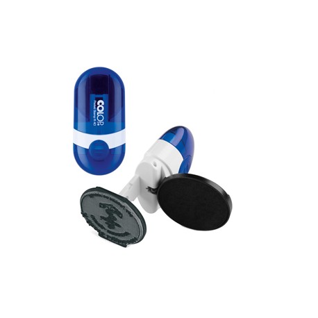 Timbro Pocket Stamp R40 - diametro 40 mm - 5 righe - autoinchiostrante - blu - Colop