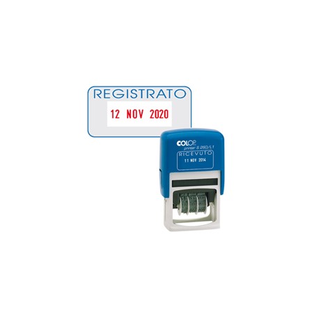 Timbro S260/L3 Datario + REGISTRATO - 4 mm - autoinchiostrante - bicolore - Colop®